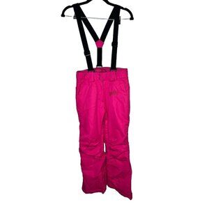 Firefly Youth Ski Snowboard Waterproof Pants Bibs Pink Suspenders Size 12 A1